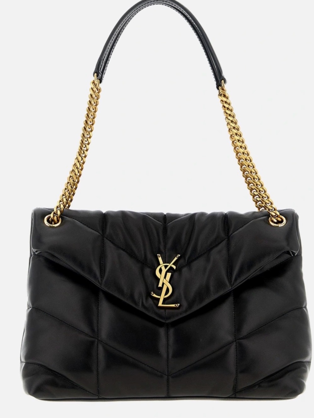 Saint Laurent Puffer Medium Nappa Lambskin Leather Shoulder Bag Black